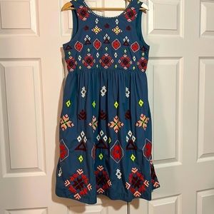 Anthropologie Dolly Embroidered Midi Dress